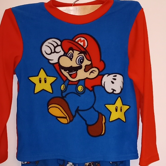 Nintendo Mario Brothers Luigi Long Sleeve Fleece Pajama Set Size 8 - Picture 2 of 8